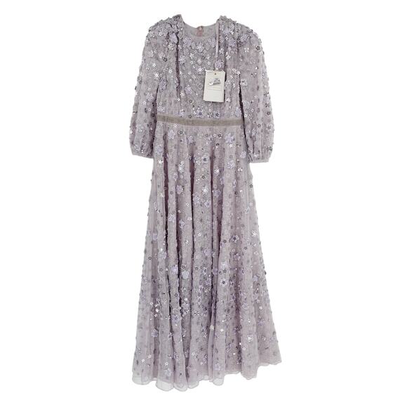 MAC DUGGAL Dress Size 10 Evening Gown Sequin NEW Lavender Purple Floral Puff Slv - Picture 3 of 10